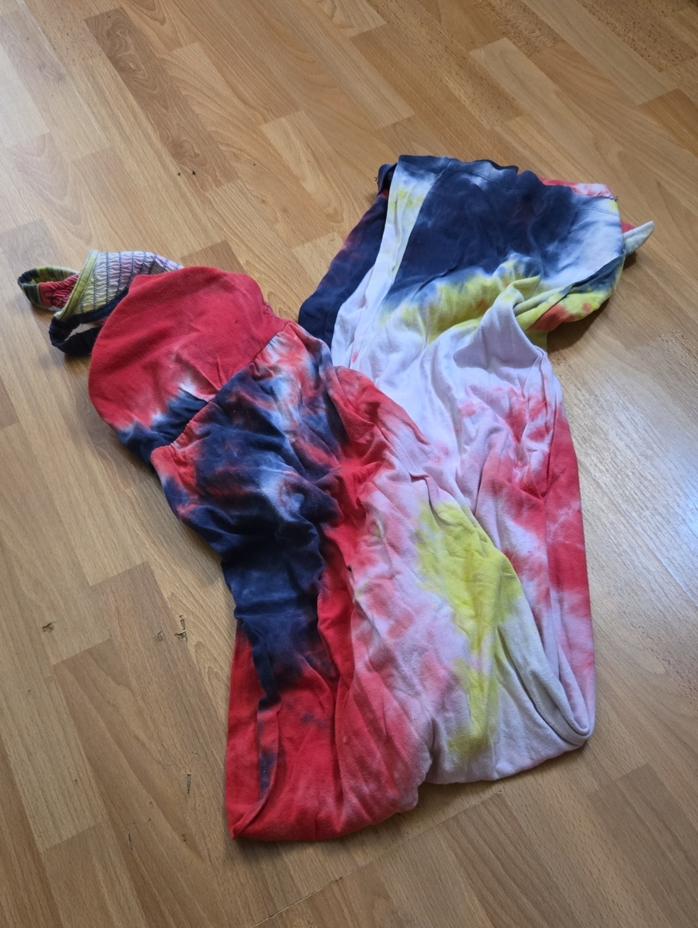 American Eagle Outfitters Tie-Dye Maxi Dress in Red, Navy, Yellow, White